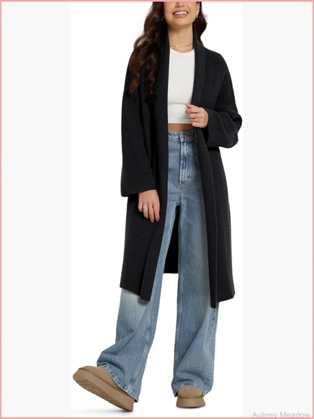 Long Open Front Cardigan Sweater Coatigan Soft Knit Outerwear